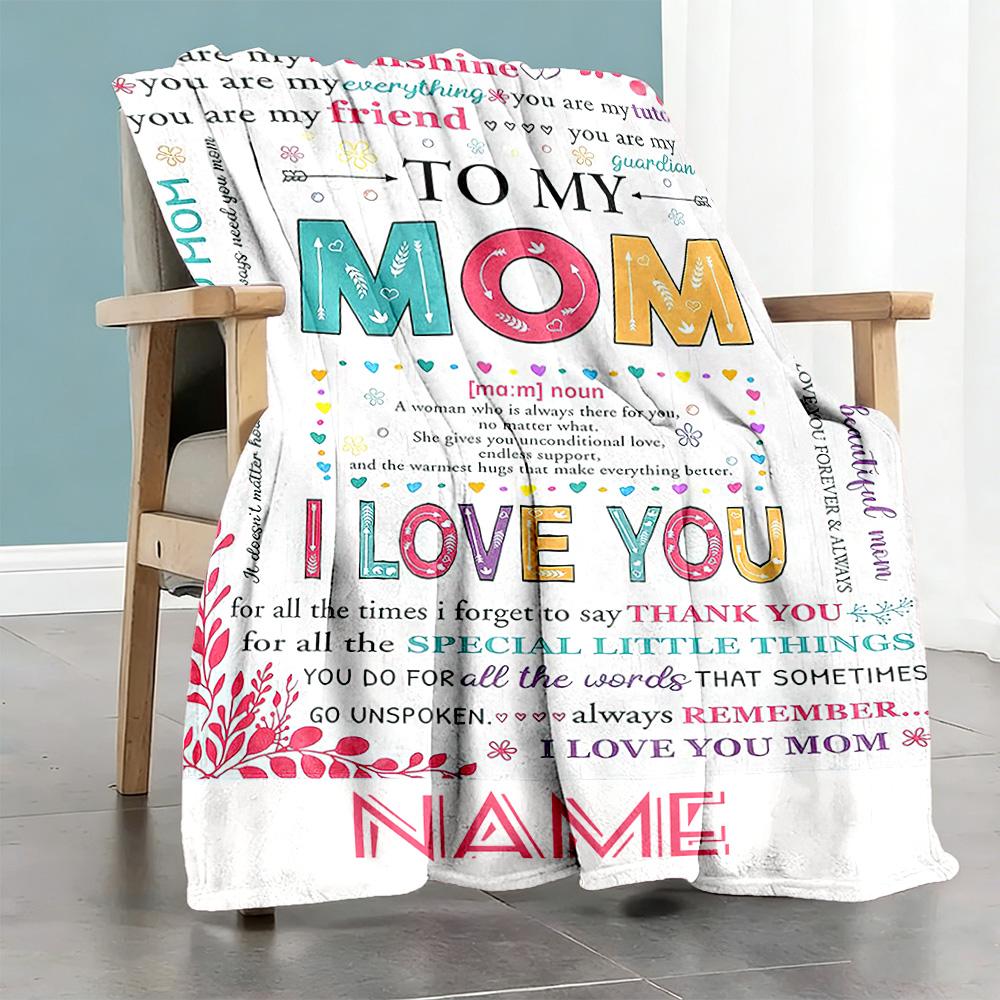 Mother Personalized Name Blanket Lightweight Personalized Blanket Soft Warm Cozy Perfect for Livingroom Sofa Office Chair Chair Ideal for All Seasons