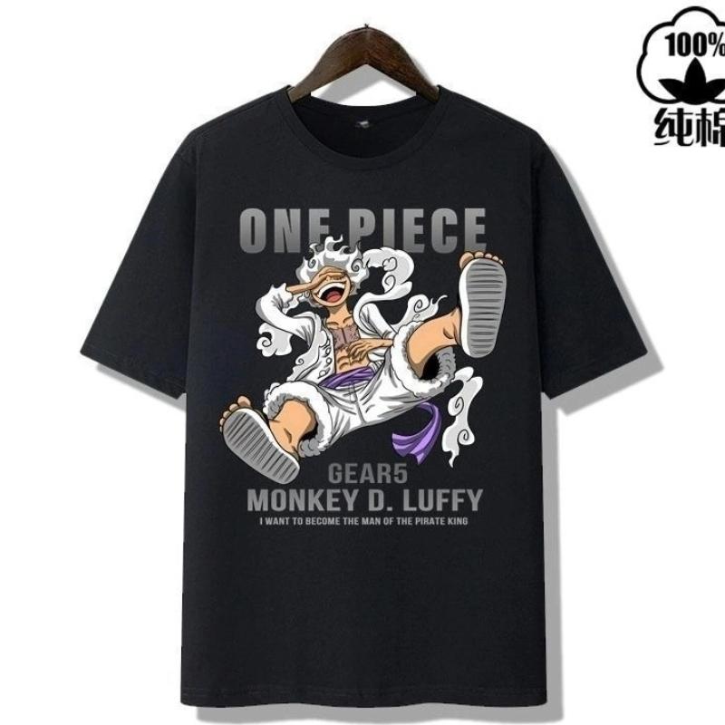 One Piece men's and women's peripheral clothing One Piece Nika Luffy 5th gear Zoro fashion loose casual T-shirt