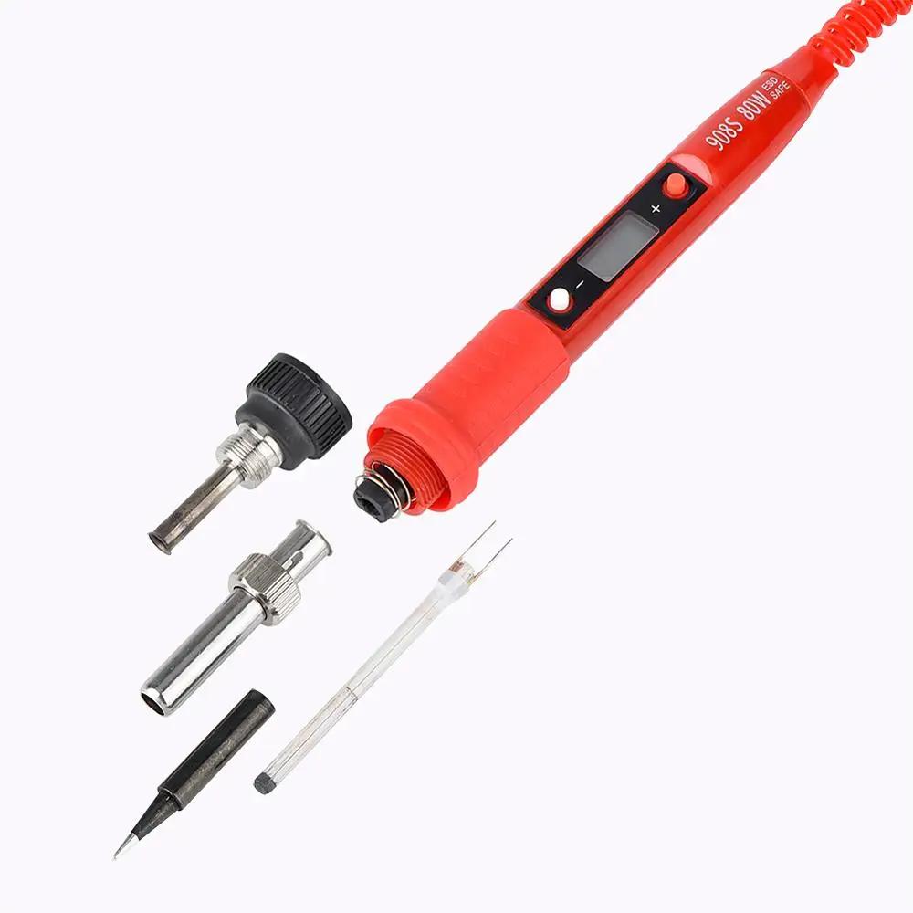 JCD Soldering Iron Kit With Digital Multimeter Adjustable Temperature 220V 80W LCD Welding Tools Ceramic Heater Soldering Tips