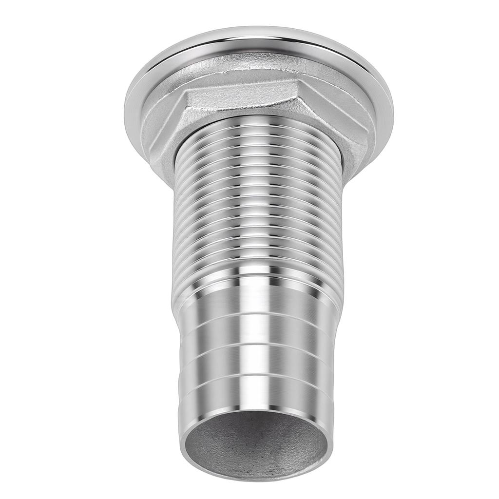 Raccord à Bardes Thru-Hull Acier Inoxydable 316 Connecteur Sortie Entrée pour Équipement Marin Sortie Filetée à Mi-hauteur 3/4 Pouce Non