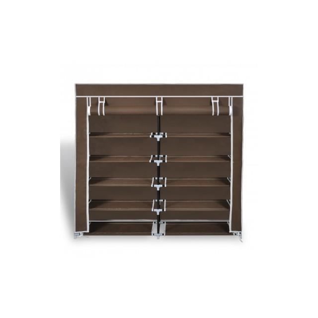 VidaXL Armoire à chaussures avec housse 115 x 28 x 110 cm Tissu Marron