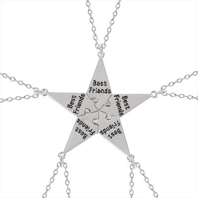 Best Friends Necklace Creative Five-Pointed Star Pendant Alloy Accessories Men and Women Friendship Chain Fashion Jewelry Gift