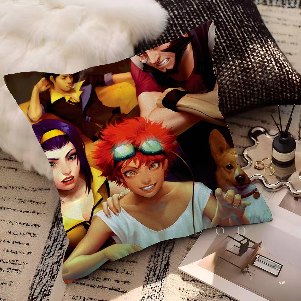 Anime C-Cowboy B-Bebop Cushion Cover Inches Farmhouse Decor Home Throw Pillow Covers For Couch Decorations