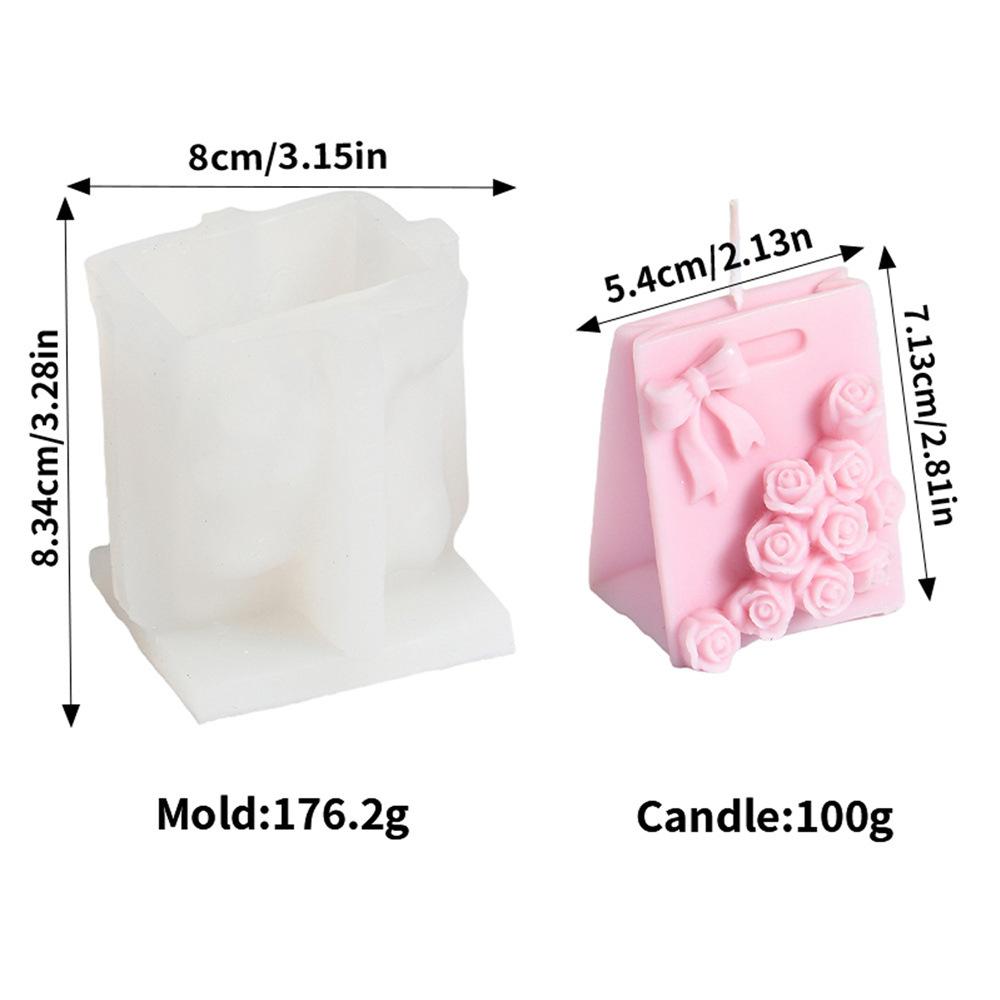 DIY Love Rose House Candle Mold 3D Gift Box Flower Pot Aromatherapy Soap Silicone Candle Making Tool Valentine's Day Decoration