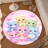 Love Bears Cozy Night Round Rug for Livingroom,Bedroom, Palyroom, Chair Rug, Area Rug, Circle Carpet, Large Size Fan Christmas Gift