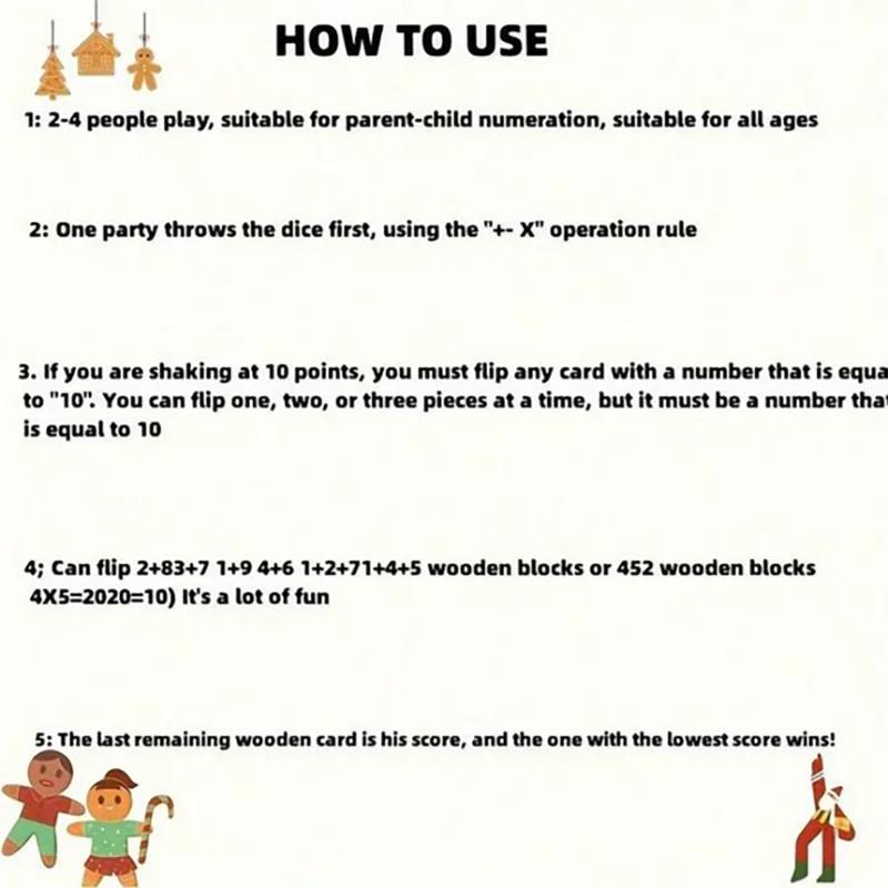 Classic 4 Sided Wooden Board Game With 2 Dice And Shut-The-Box Instructions, Classics Tabletop Version And Pub Board Game