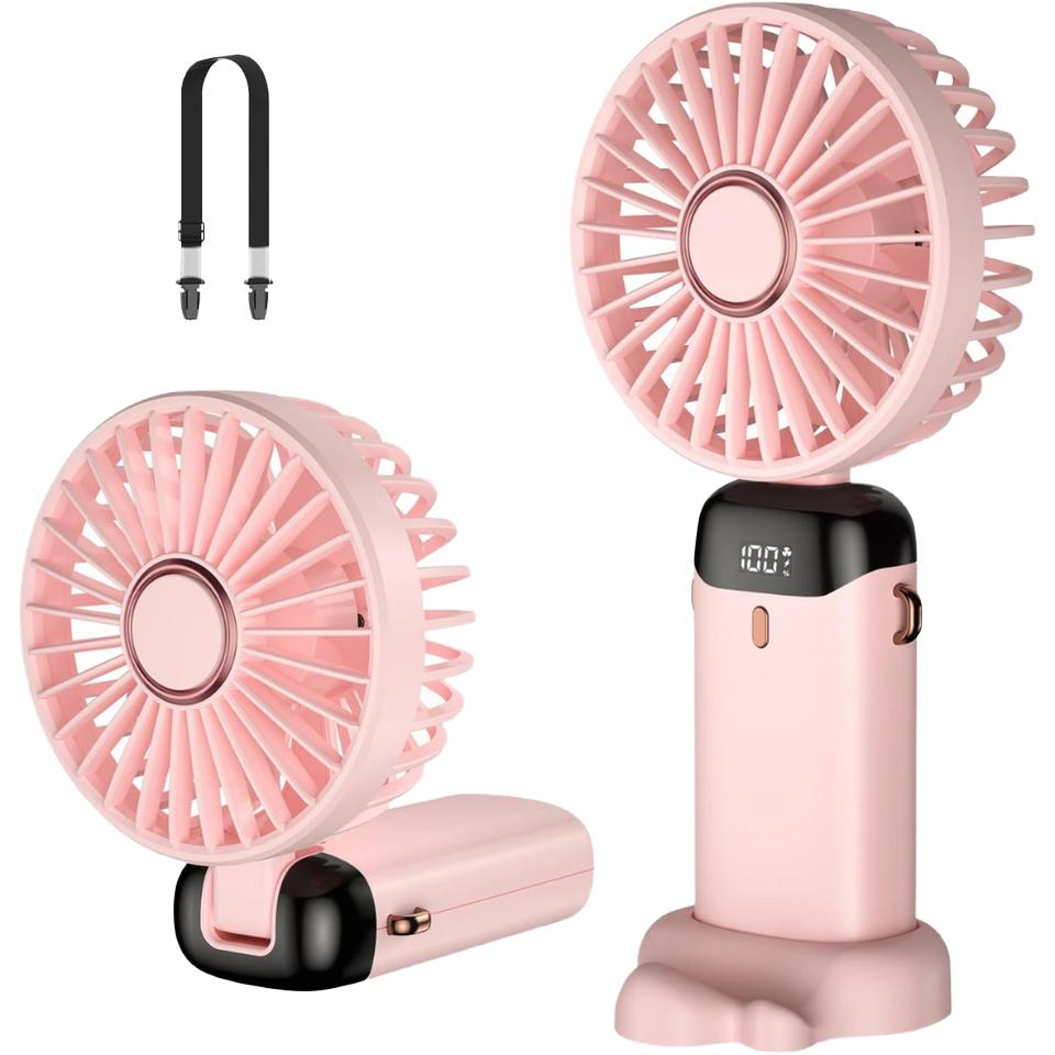 Portable & Wearable Neck Fan USB Rechargeable Mini Hanging Band Fan with Five Speed Wind Handheld Installation for Outdoor Use