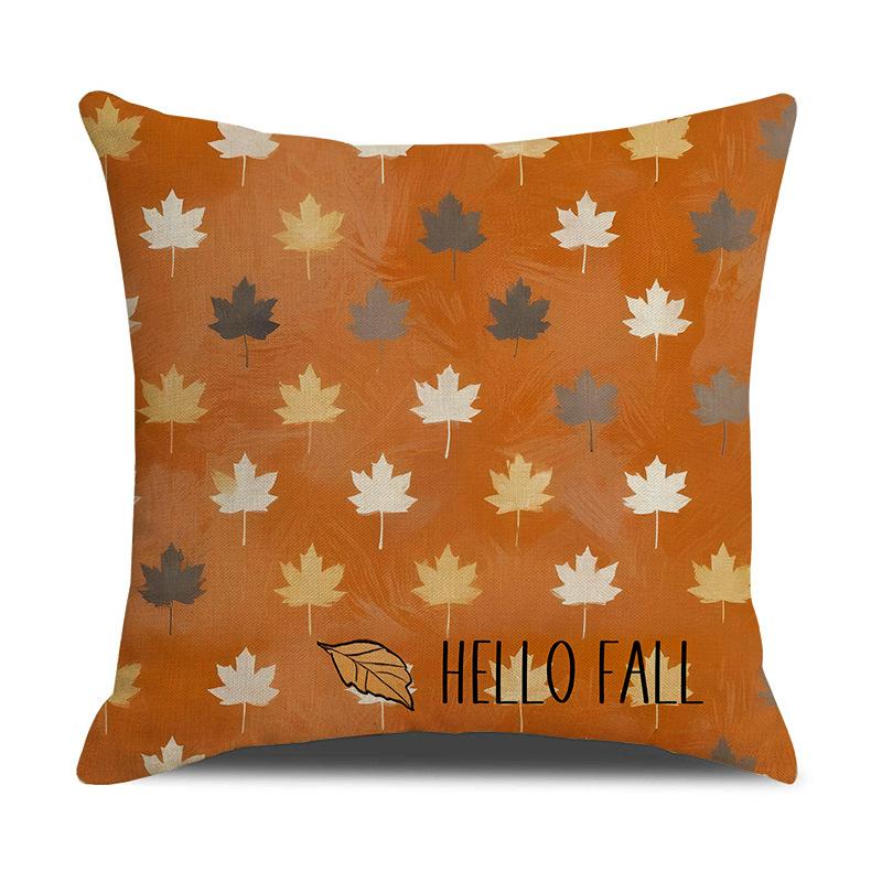 Cartoon Cute Rabbit Printed Pillow Cover Autumn Harvest Thanksgiving Atmosphere Decorative Sofa Pillow