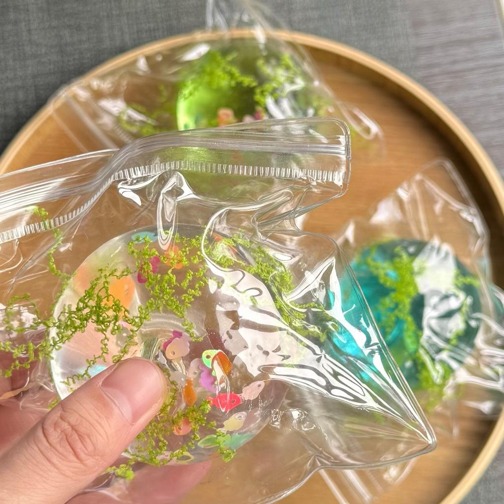 Small Fish/Chrysanthemum Maltose Squishy Toys Counter Stress Fidgets Plush Artificial Transparent Gentle-Rebound Decompression Toy