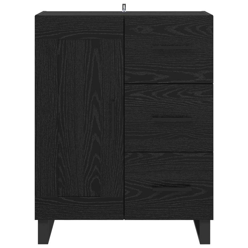 Sideboard with Drawers Black Oak Effect 69.5 x 34 x 90 cm