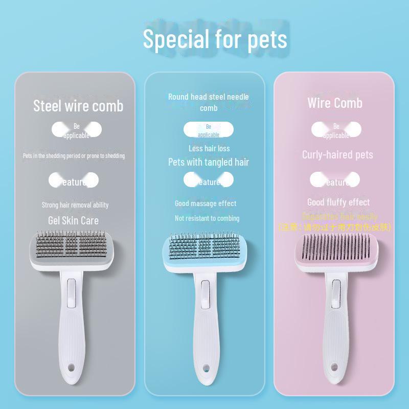 Tierhaarentfernungskamm für Katzen und Hunde – große Anti-Haarausfall-Bürste für einfache Fellpflege