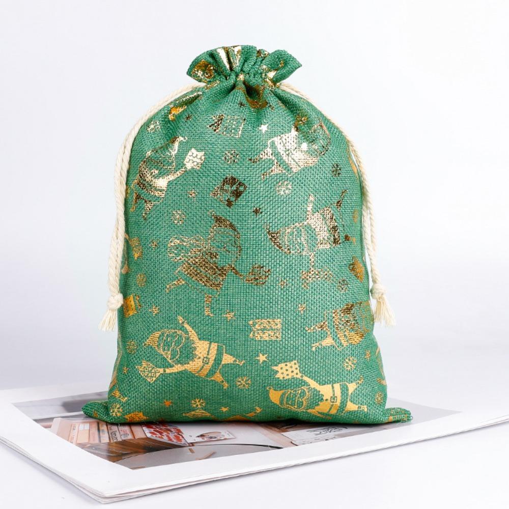 5pcs/lot Cloth Christmas Drawstring Storage Bag Christmas Packaging Bags Candy Jewelry Toy Presents
