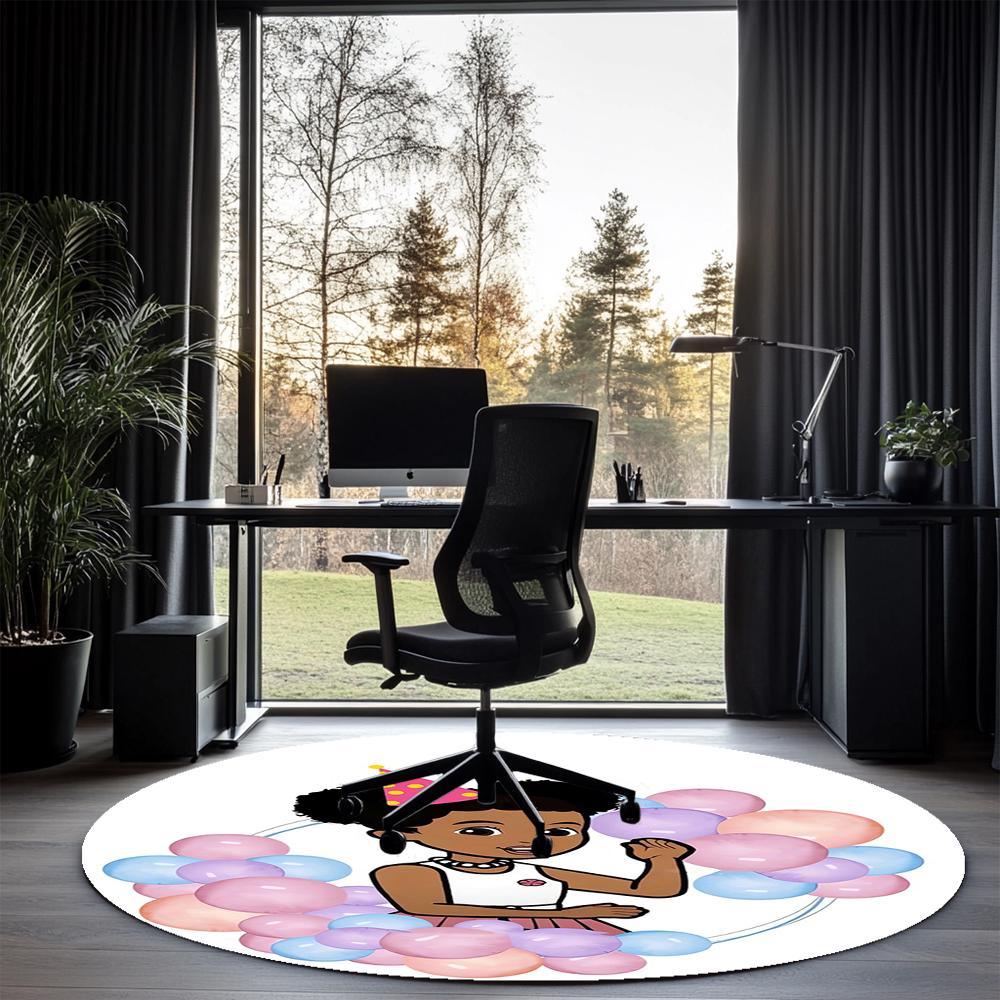 Gracie's Corner Printed Round Rug Carpet Chair Rug Area Rug Entryway Doormats,for Office Chair Living Room Bedroom Kitchen Room.