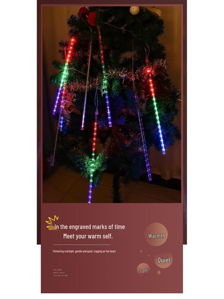 Hanging Tree Solar LED Meteor Shower Fairy Lights for Outdoor Atmosphere Decor