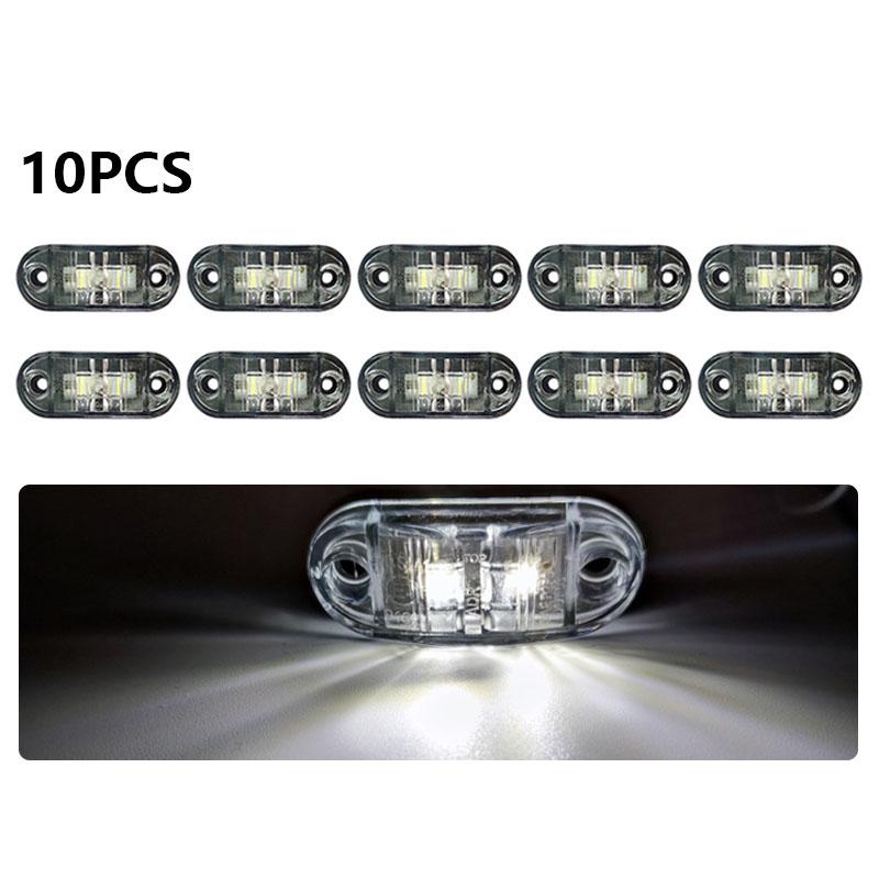 

10Pcs 12V-24V LED Side Marker Lights Oval Front Rear Clearance Indicator Lamp for Lorry Trailer Trucks Warning Signal Light