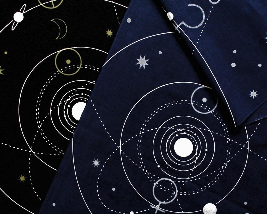 Dyeing Anbo Tenugui Authentic Dyed Cotton Tokuoka Made in Japan 35cm x 100cm "Planet Black" 100%