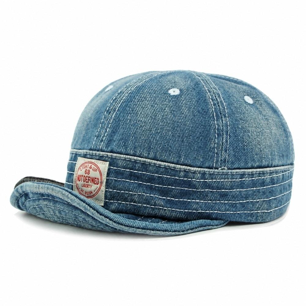 Washed Denim Denim Baseball Cap Vintage Sun Hat Casual Soft-Brimmed Hat for Men Women