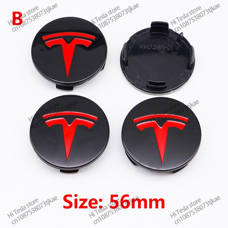 ALL1 56mm 4 Piece Wheel Tire Center Cap Logo for Tesla Original Hub Caps Model3 Model Y Model S X High Quality Auto Accessories