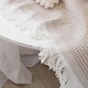 Obrus z frędzlami, odporny na ciepło, oddychający, zmywalny, nie mechacący się, antypoślizgowy pokrowiec na stół do jadalni