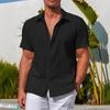Men's Striped Jacquard Long Sleeve Shirt, Slim Fit Lapel Casual Fall Shirt for Fashion Urban Men
