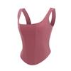 Top Corto Corsetto Bianco da Donna con Scollo Quadrato Bustier Strutturato Spalline Sottili