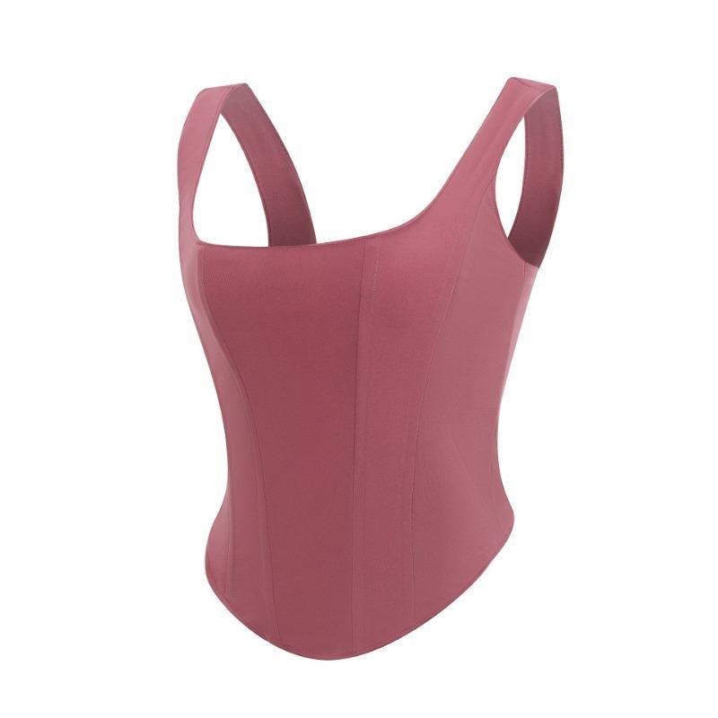 Top Corto Corsetto Bianco da Donna con Scollo Quadrato Bustier Strutturato Spalline Sottili