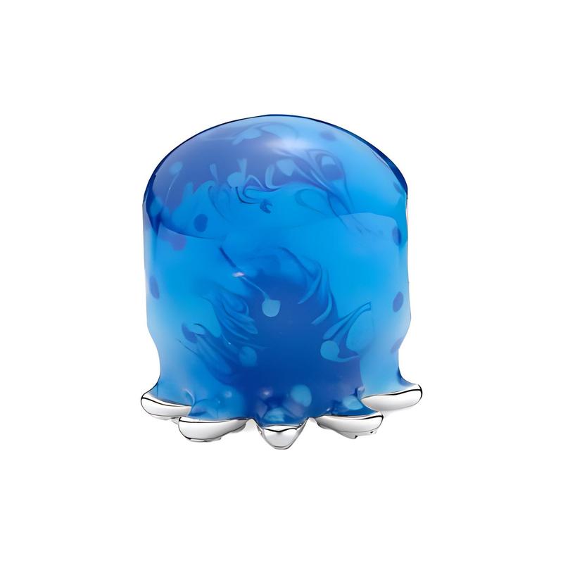 Pandora Wave and bubble pattern octopus charm 925 silver crystal pendant/pendant for men and women, couple model, blue 791698C01