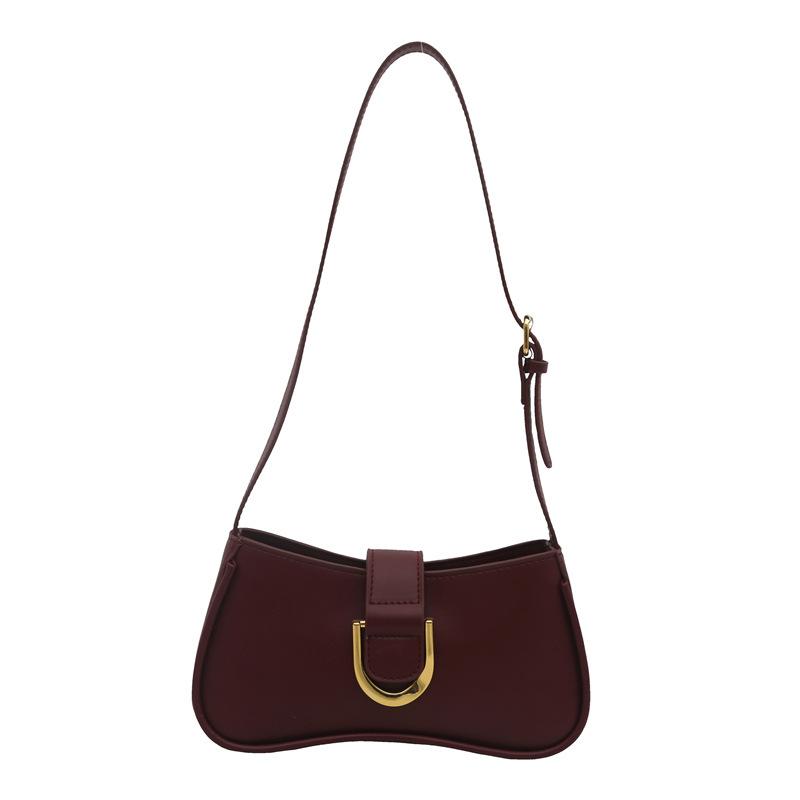 Niche high-end women's bags, fashionable retro shoulder messenger bags, simple underarm bags with simple texture