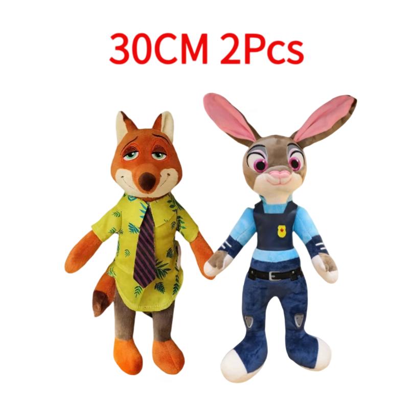 30Cm-40Cm Kawaii Zootopia Nick Wilde Judy Hopps Plush Doll Plaything Anime Latest Sofa Room Decoration Children'S Birthday Present