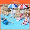 Ornamento Realistico in Miniatura di Spiaggia con Barca Blu e Remi per Artigianato e Decorazione