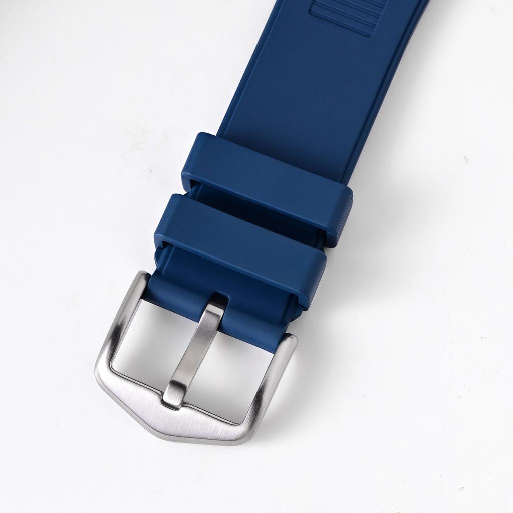 Fluoro Rubber Strap Fit for Citizen Promaster Titanium AW0130-85X  Patek Philippe Nautilus Watch with Titanium Buckle