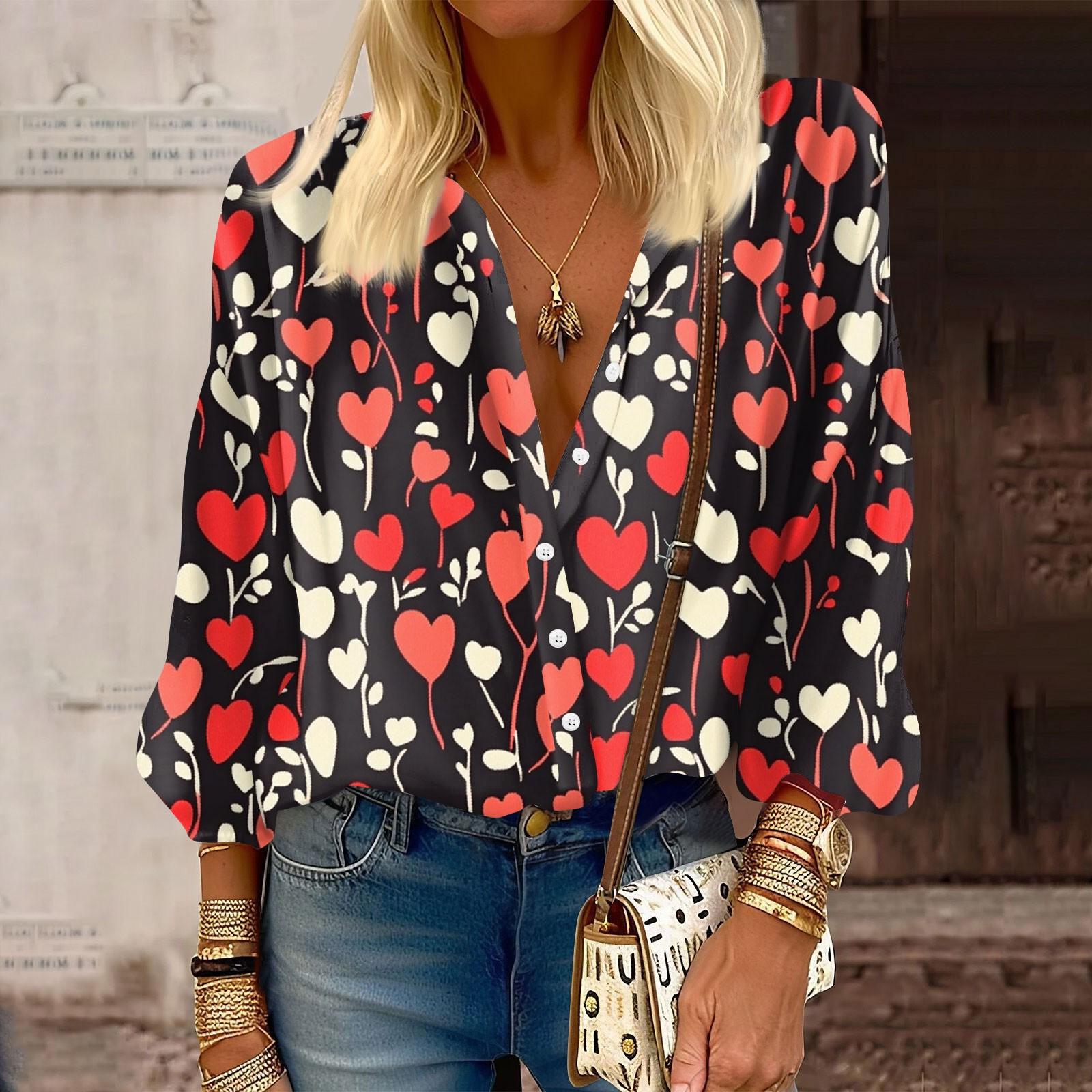 

Женская рубашка на пуговицах, повседневный принт, модная круглая горловина, спущенное плечо, семь рукавов, рубашка, топ XXXL винный