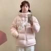 Black thickened cotton-padded jacket for women's winter new style thickened small hooded cotton-padded jacket