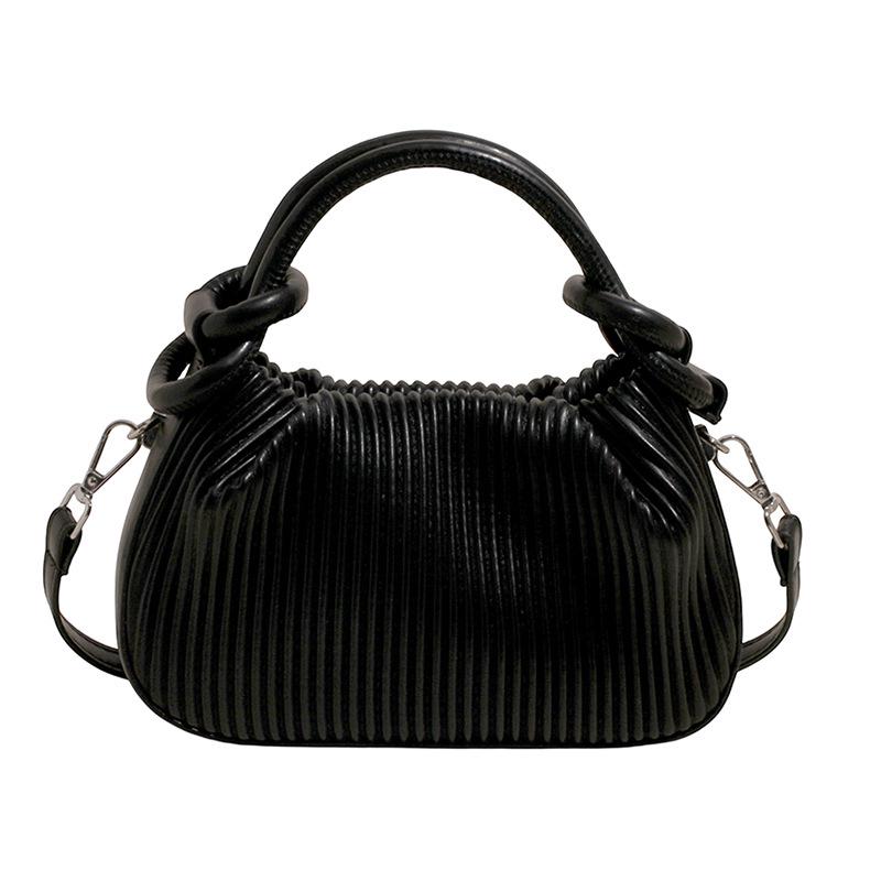 Versatile Striped Pleated Handbag - Women's 2025 Fashion Small Square Shoulder Bag
