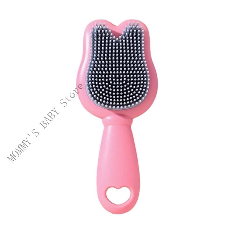 H3CD Massage Bath Brush Scalp Massager Baby Bath Brush Baby Essential Silicone Hair Scrubber Toddler Infant Head Scrubber розовый