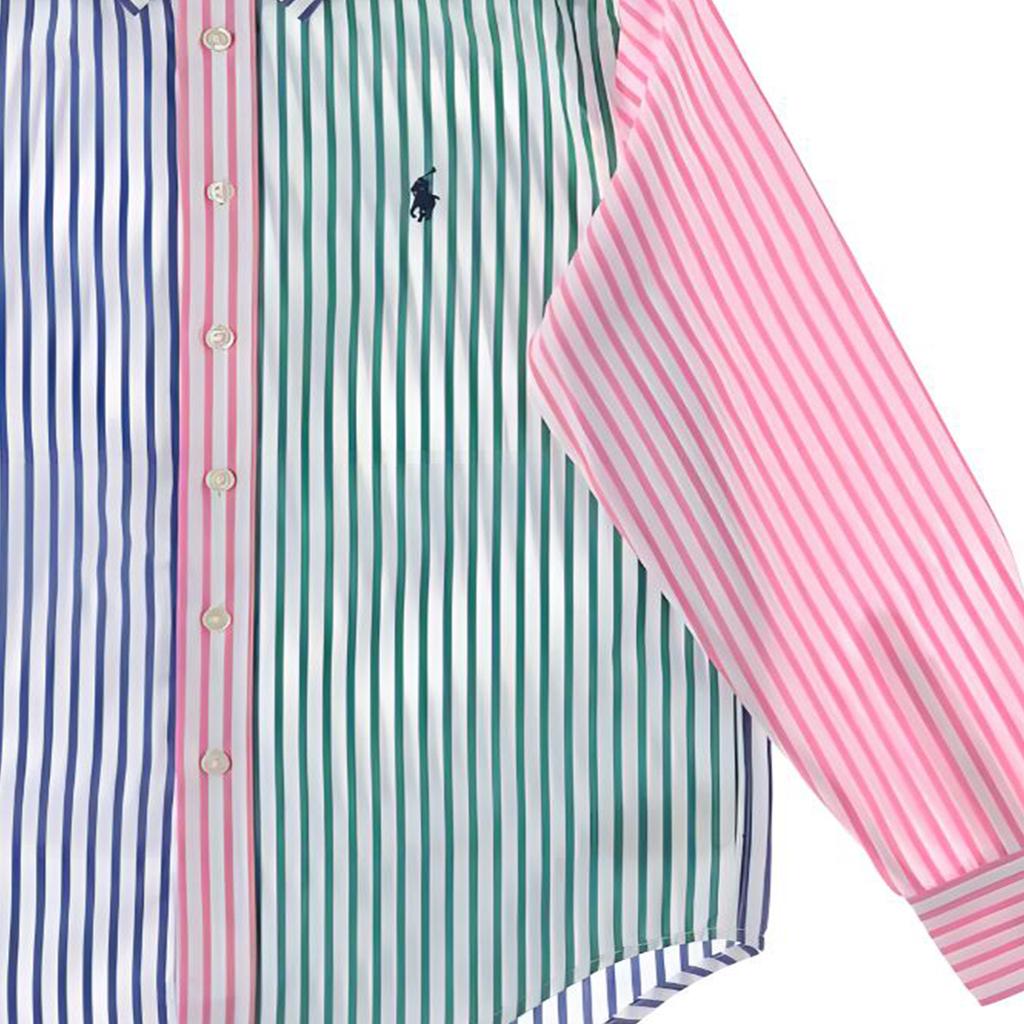 Košeľa Polo Ralph Lauren SS24 Pruhovaná Slim Fit Gombíky Dlhé rukávy Detské košele Viacfarebná 323934849-001