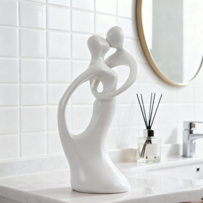 Home Decors Modern Abstract Art Kissings Lover Statue Table Decorations for Dining Room Living Room Office Centerpieces