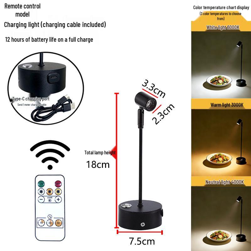 Remote-Controlled Long-Life Charging Spotlights for Jewelry Display Cases
