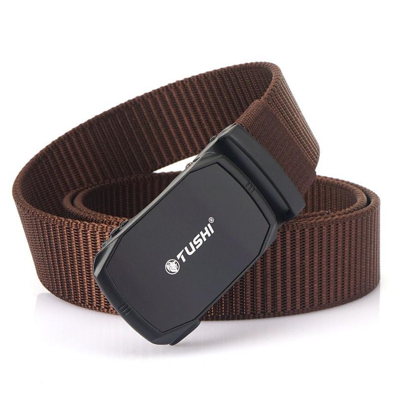 3.5CM Men's Business Casual Nylon Automatic Buckle Belt Knitted Outdoor