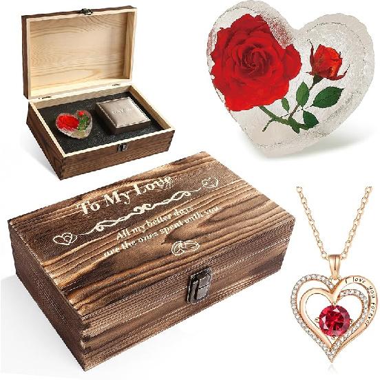 Handmade Gifts for Wife Anniversary Romantic,Gorgeous Birthday Gifts for Her Anniversary,to My Love Anniversary for Women Gifts Red-my Love