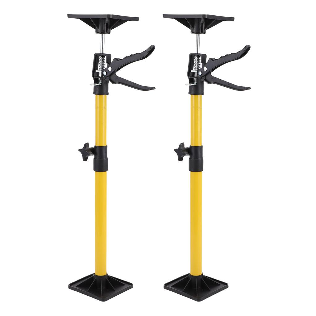 2 Sady Kovová Teleskopická Podpěrná Tyč do Skříněk pro Instalaci Skříňky do Koupelny 50-115cm Žlutá