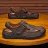 Summer Men's Leather Beach Sandals Pure Handmade Mens Closed TOE SANDALS
