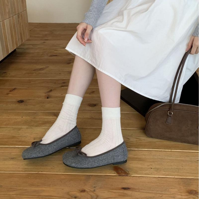 French Bow Mary Jane Shoes Women's 2025 Autumn New Soft-soled Shallow Mouth Ballet Shoes