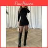 Sexy Bodycon-Kleid Mit Langen Ärmeln Für Winterparty Und Freizeit