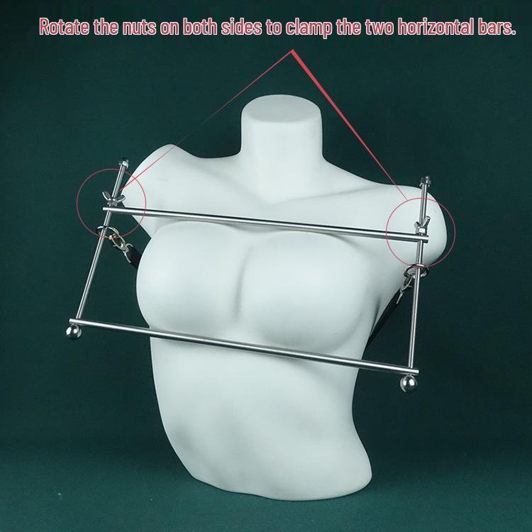 Metal Erotic Breast Pump & Squeeze Toy - Heavy-Duty, Large-Scale Female Torture Instrument