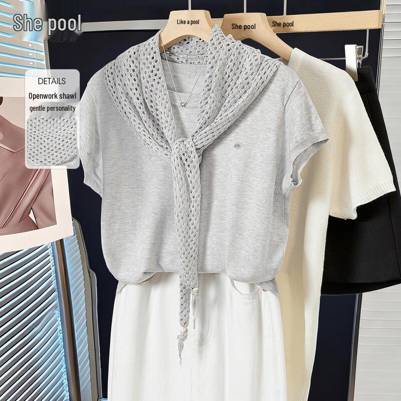 Women s Lyocell Blend Ice Silk Knit T-Shirt One Size