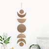 Space-saving Wall Hanging with Lanyard Wood Nordic Style Moon Phase Ceiling Ornament Home Decoration