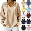 Damen Strick Kapuzenpullover Lockerer Schnitt Lässiger Pullover