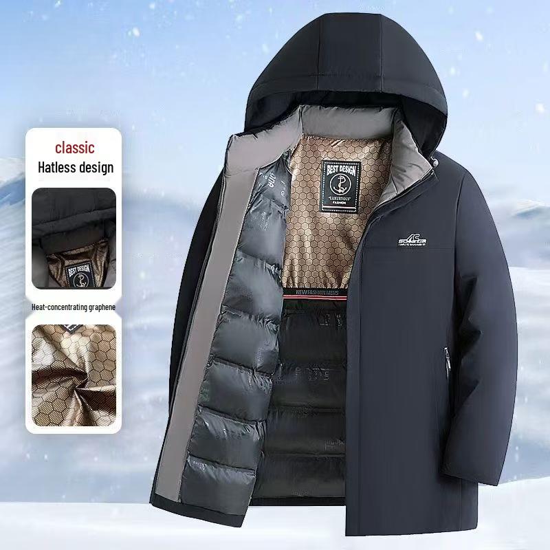 

TUCANO Men s Graphene Fleece-Lined Thickened Winter Padded Jacket with Detachable Hood M