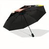 Paraguas Automático Miércoles - Plegable con 8 Varillas de Hierro, Portátil para Exteriores, Regalo, Paraguas para Exteriores, Accesorio Divertido, Alta Calidad Duradera